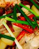 Cá basa hấp hành