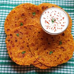 A picture of Leftover Masala Khichdi Thepla.