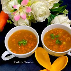A picture of Carrot & Sweet Corn Soup.