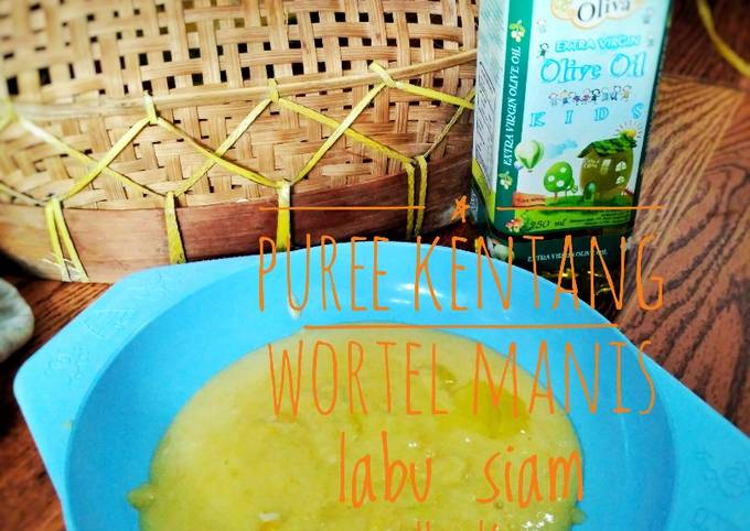 MPASI 6m Puree kentang wortel manis labu siam with keju