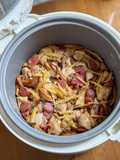 One Pot Rice Cooker Chinese Recipe- Chicken, Shiitake Mushrooms, Chinese Sausage