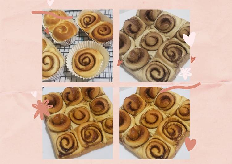 Siap Saji Cinnamon Roll tanpa telur, garing- empuk! Mantul Banget