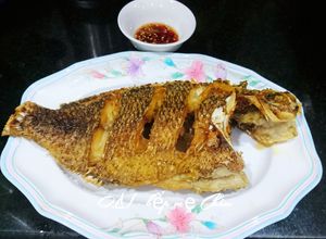 Hình của món Cá rô phi chiên giòn.