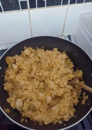 A picture of Cajun Chicken and Rice.