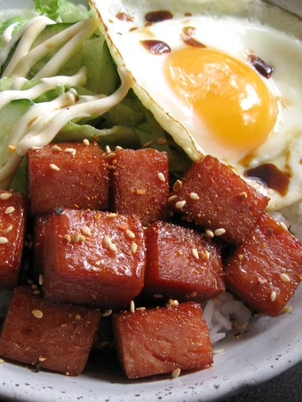 Easy Steps to Make Recipe Teriyaki SPAM Rice Bowl that is Delicious, Perfect}