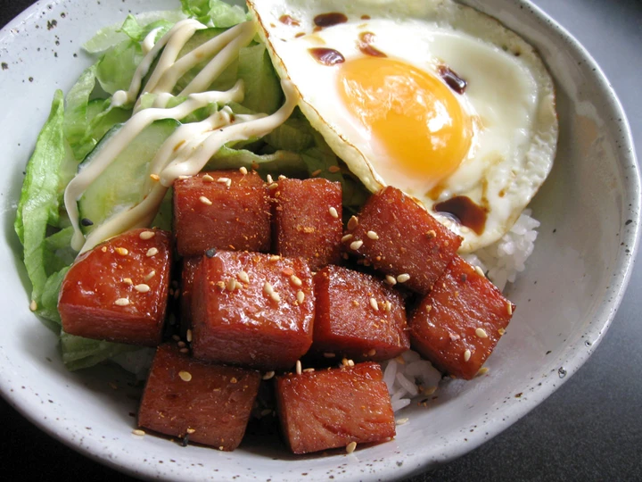 Easy Steps to Make Recipe Teriyaki SPAM Rice Bowl that is Delicious, Perfect}
