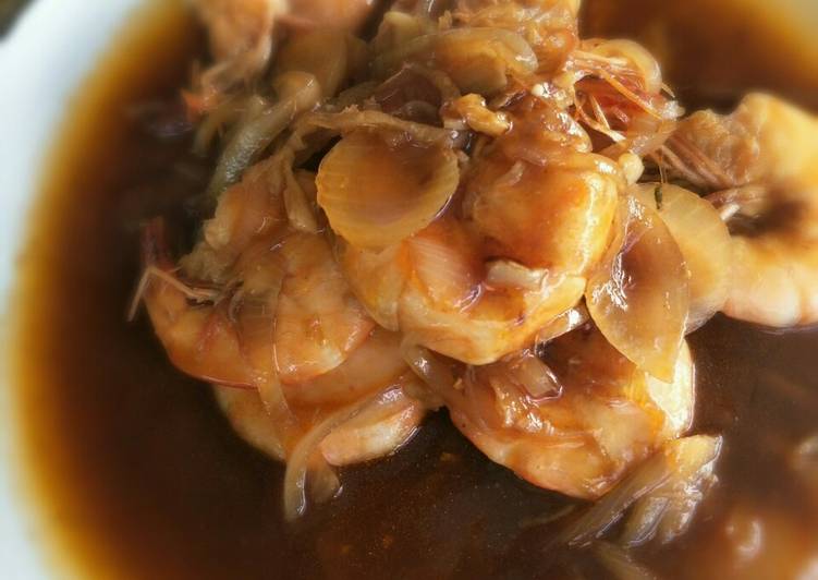 Langkah meracik Udang saus inggris, Lezat
