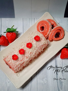 Foto resep Strawberry Steamed Roll Cake