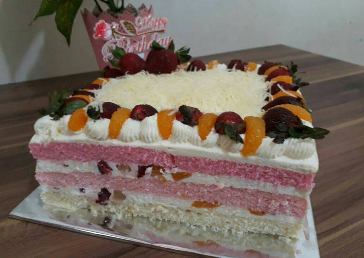 Resep Ombre Chantilly Cake yang Menggugah Selera