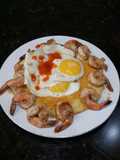 Brad's shrimp and creamy polenta breakfast