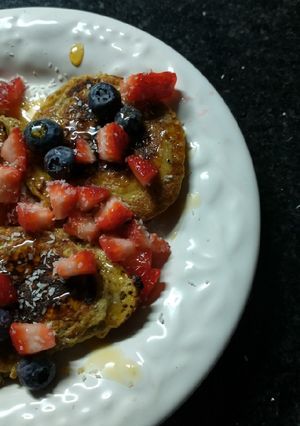 Una foto de Hotcakes de banana y avena 🥞🍌