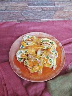 Foto resep Omelet Sayur Gulung Saus Asam Manis
