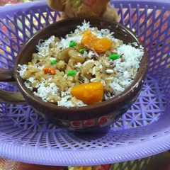 Besan suji halwa A picture of Besan suji halwa.