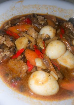 Foto resep Jamur tumis bakso telur puyuh sambal terasi