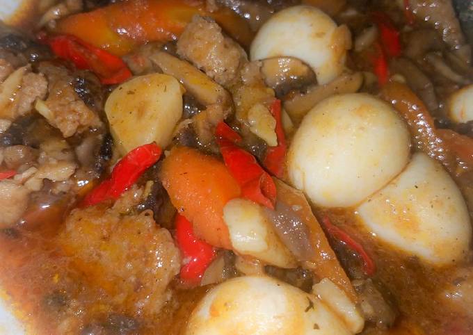 Resep Jamur Tumis Bakso Telur Puyuh Sambal Terasi Oleh Karima Pratiwi