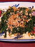 Quick and easy spinach with peanut sauce