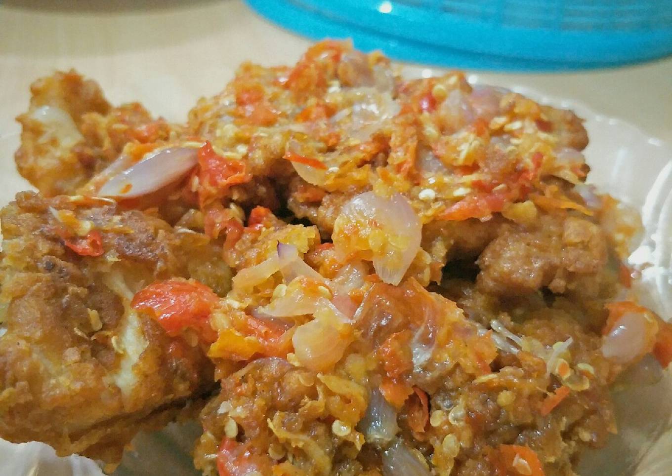 Ayam Geprek Sambal bawang Pedas