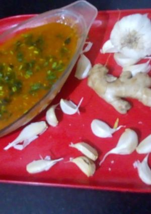 A picture of Adrak lahsun ki sabzi punjabi style.