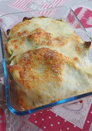 Foto di Crepes di piselli con funghi e speck