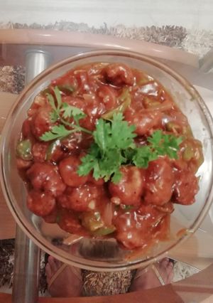 सोया चिली मंचूरियन(soya chilli manchurian recipe in hindi) रेसिपी मुख्य फोटो