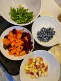 Blueberries + apple + kale + beet + carrot + ginger slow juicer