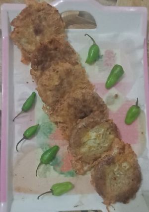 A picture of Shami kabab with dal chana and mutton mince.