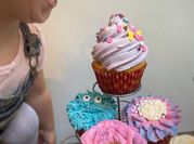 A picture of cupcakes with milk