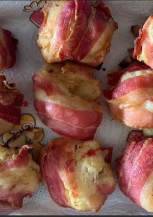 Baconbe tekert karfiol recept fotója