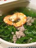 Canh rau má nấu tôm thịt