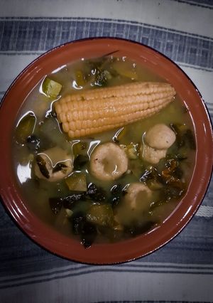 Una foto de Sopa de Guías con chochoyotes 🥣