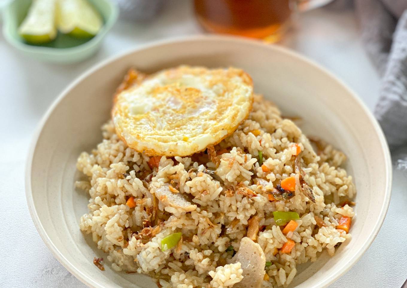Nasi goreng teri bakso