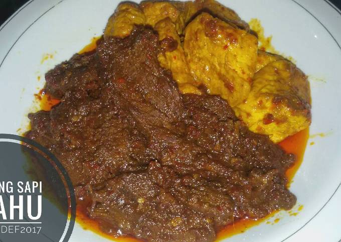 Rendang sapi + tahu 😄