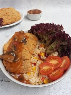 Foto resep Fried Rice Bowl with Tempe Katsu