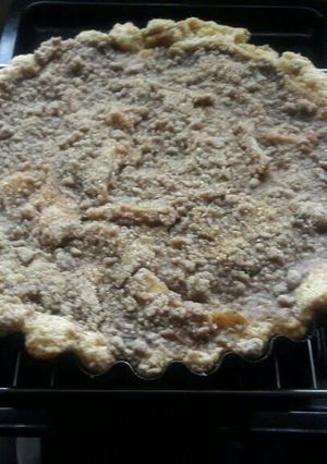 Una foto de Kuchen de manzana con migas