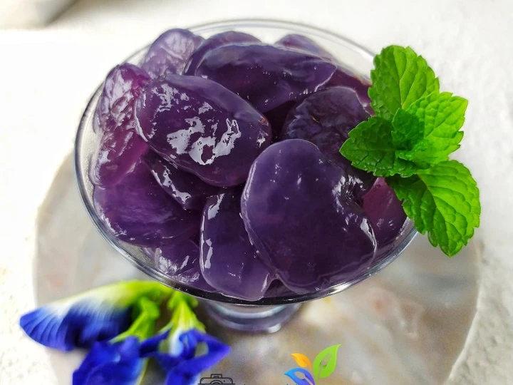 Cara Gampang Membikin Resep Manisan Kolang Kaling Bunga Telang yang Uenak Anti Ribet, Mantap Sekali