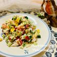 Vegetable salad with lobster