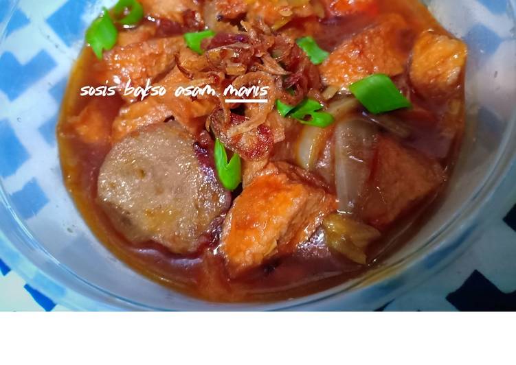 Bakso sosis asam manis