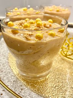 Una foto de Arroz con crema de turrón jijona