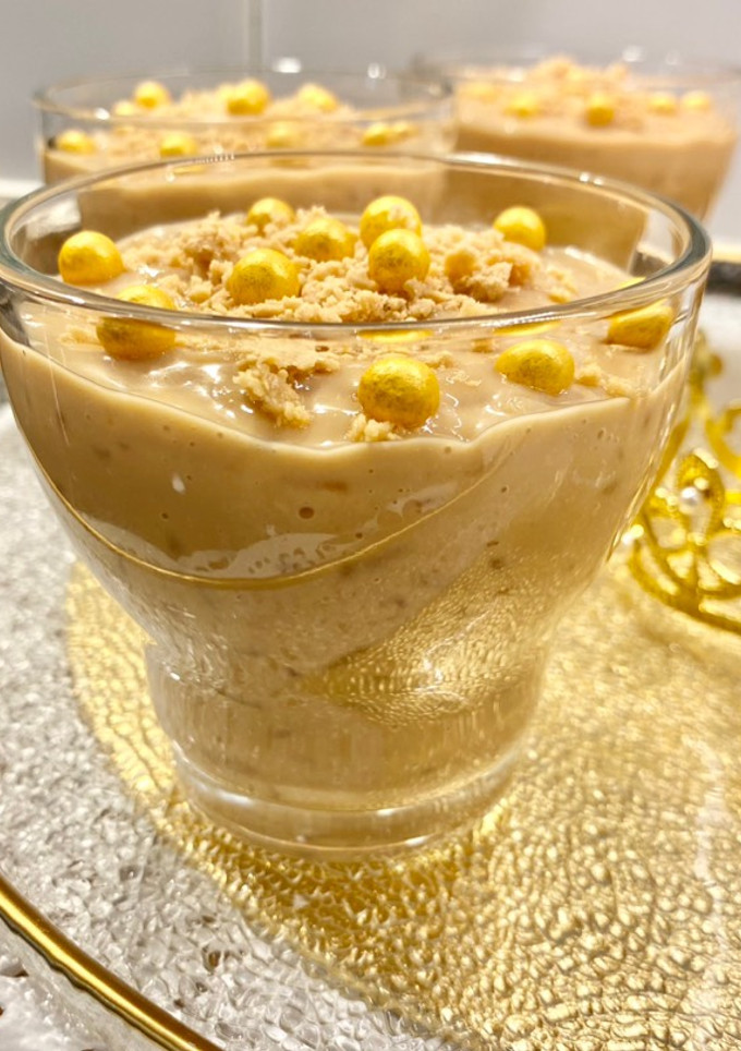 Una foto de Arroz con crema de turrón jijona