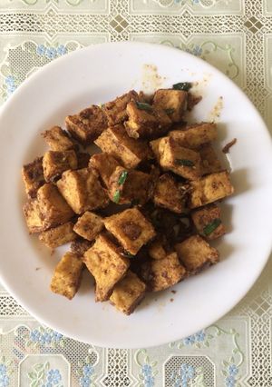 Hình của món Đậu chiên sốt trứng muối.