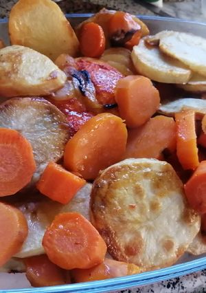 Una foto de Pollo relleno con verduras