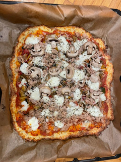 Una foto de Pizza con base de patata en horno