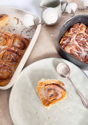 Une photo de Cinnamon roll air fryer