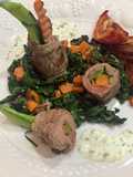 Rollo de Ternera con Verduras en cama de Kale Salteado #ternera #carne #bistec