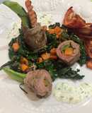 Rollo de Ternera con Verduras en cama de Kale Salteado #ternera #carne #bistec