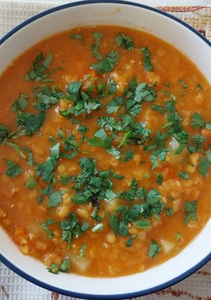 عکسی از دستور سوپ عدس قرمز 🥣