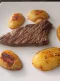Chuletón de ternera con patatas al grill doble