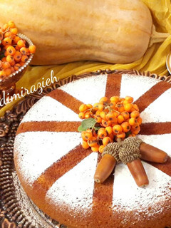 عکسی از دستور کیک کدو حلوایی 🎃
