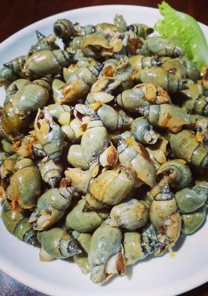 Hình của món Ốc cà na xào bơ tỏi muối tôm.