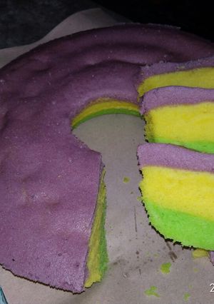 Foto resep Rainbow cake lembut 3 telur